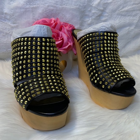 Steve Madden Luccious Black Multi Mule Wedges - Picture 13 of 16